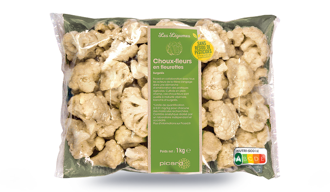 Choux-fleurs fleurettes sans résidu de pesticides